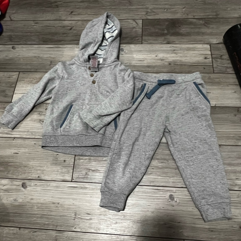 Gray Kids Hoodie and Jogger Set